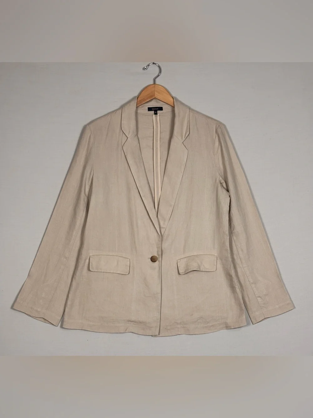 Quince 100% European Linen Blazer Jacket Driftwood Beige Size Medium